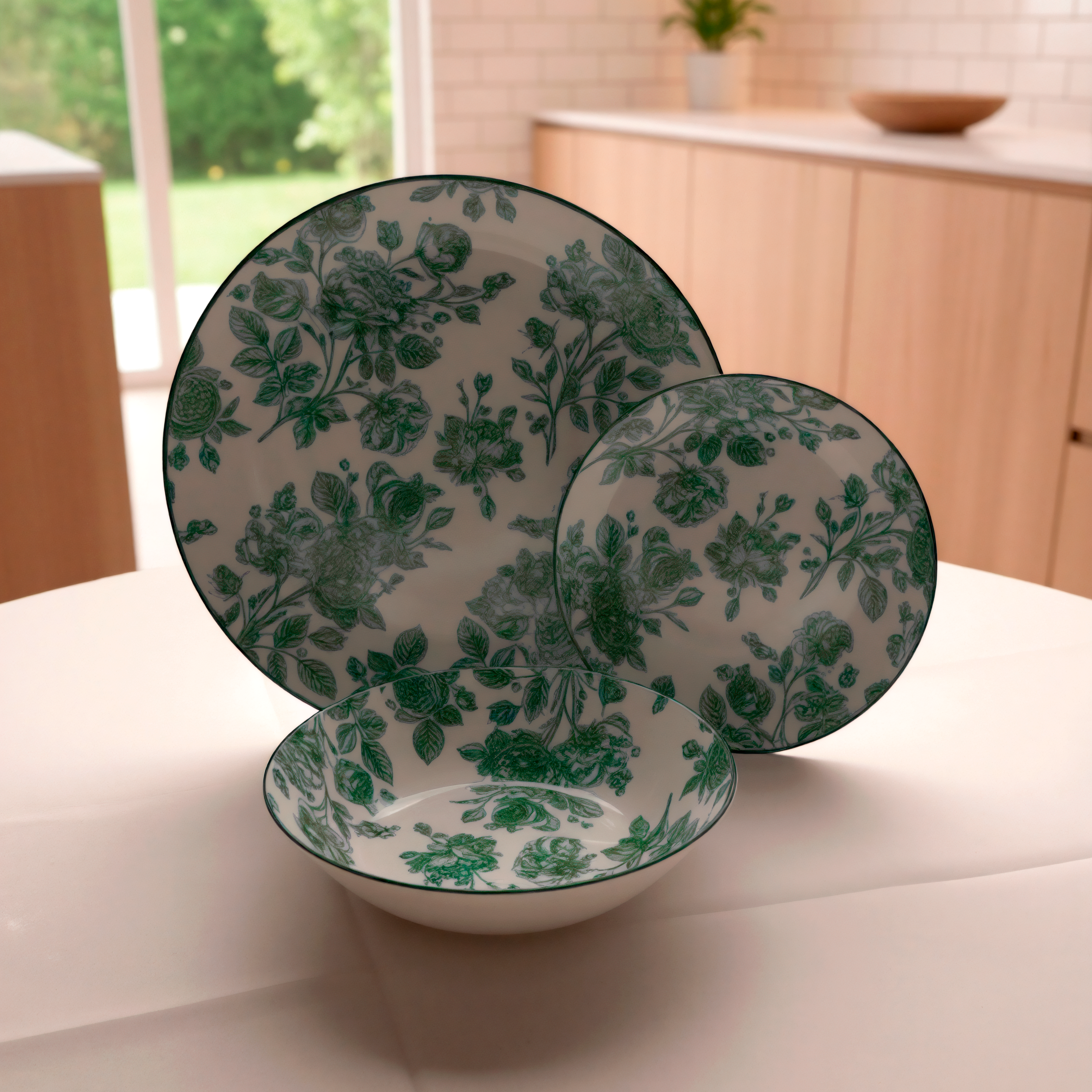 SET DE VAJILLAS MILANO verde