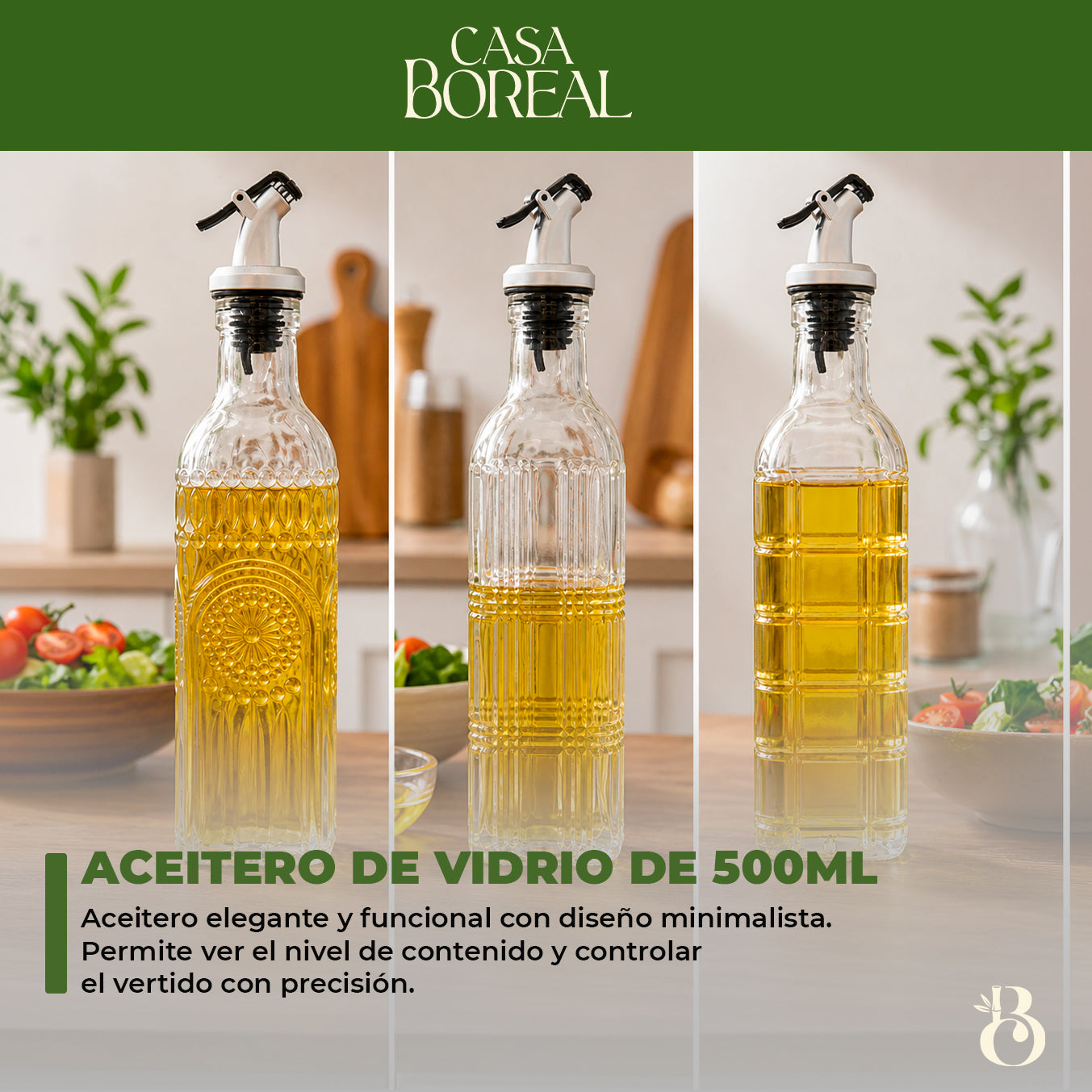 Aceitero de vidrio de 500ml